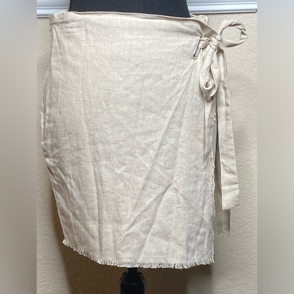 Fashion On Earth Mini Wrap Skirt Linen/Viscose Blend Size L - Picture 7 of 10